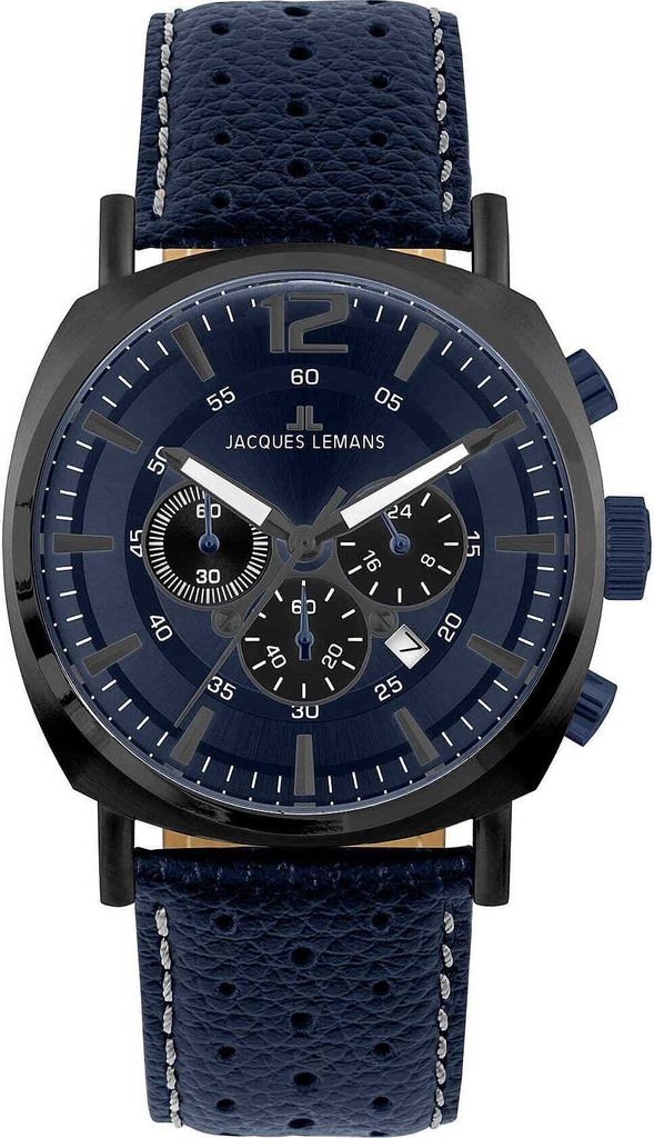 Jacques Lemans Chronographen Lugano Black - Blue Produktbild 