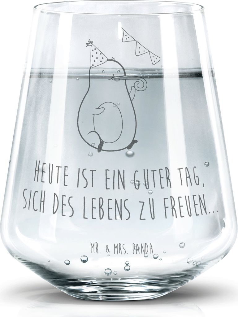 Mr. & Mrs. Panda Glas Avocado Party - Transparent - Geschenk, Wasserglas, Feier, Happy Birthday, Abschluss, Trinkgefäß, Dekoglas, Tumbler, Trinkg...