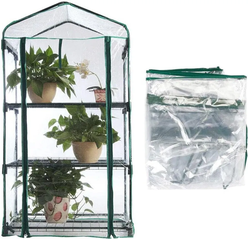 Housse de mini-serre imperméable avec fermeture éclair et PVC pliable