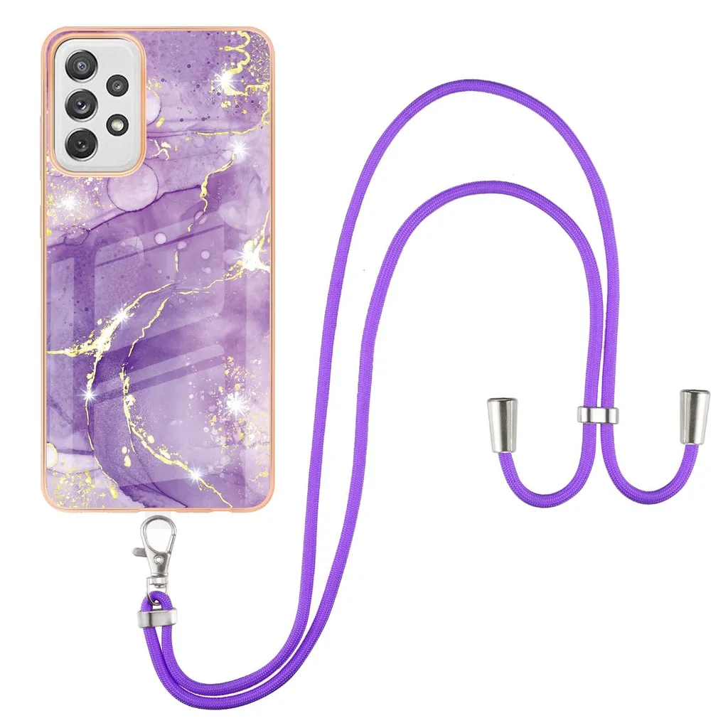 Cover a Tracolla Samsung A72 5G Viola - TPU Soft Touch con Laccetto
