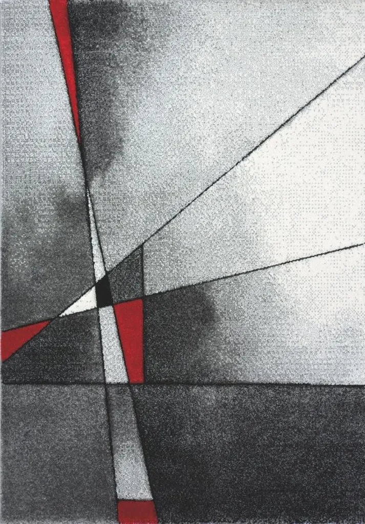 Tapis Brilliance 21807 Anthracite et Rouge 160x230 cm Haute Densité