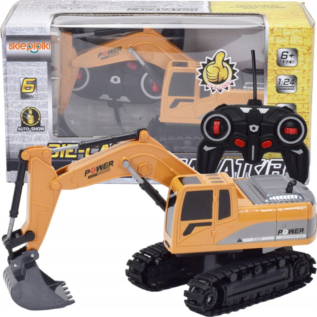 Lolex | RC Bagger - 1:24 - Gelb - Z remotely gesteuert - Produktbild 