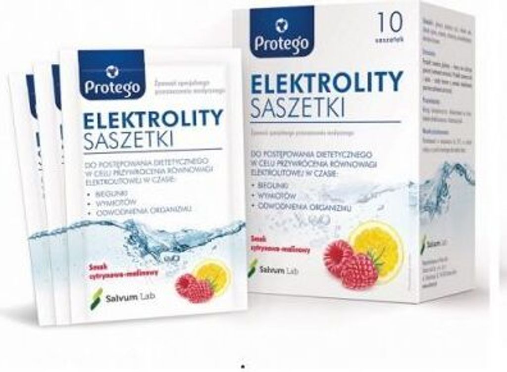 Protego Elektrolyte, 10 Beutel - Flüssigkeits- und Produktbild 
