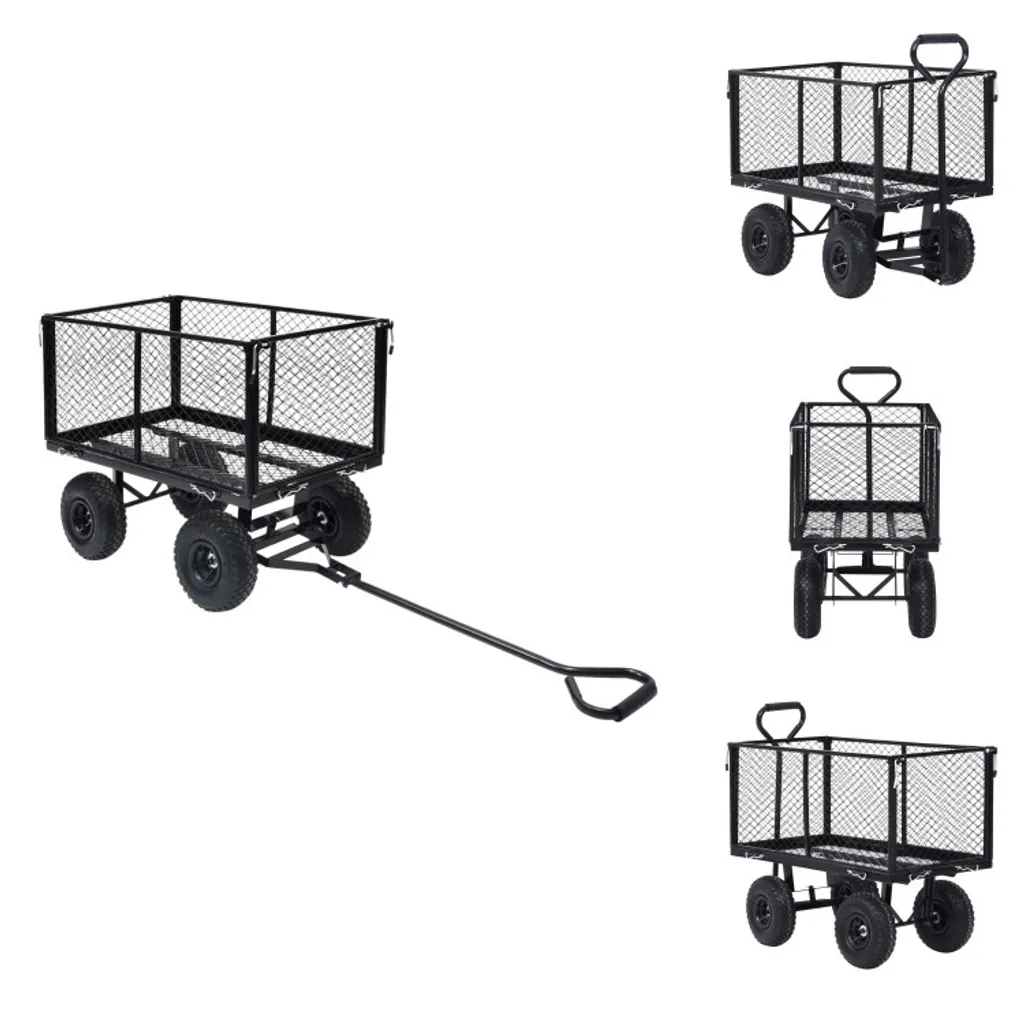 Chariot de jardin 350 kg pour transporter bois et terre sans effort