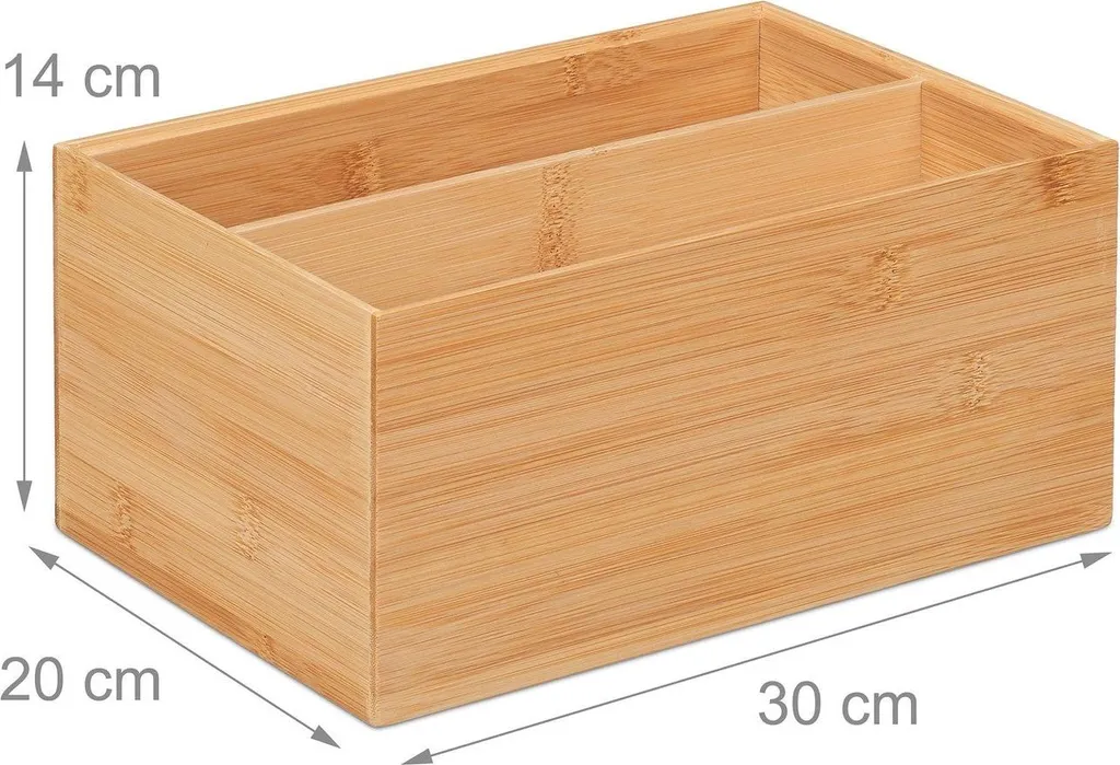 Boîte en bambou durable à 2 sections - Rangement robuste et écologique - 4