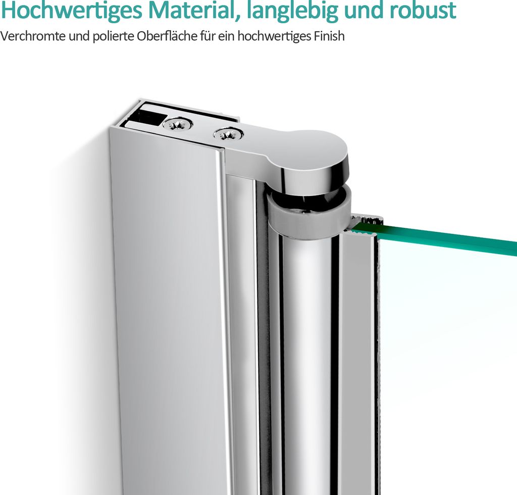 EMKE Duschabtrennungen 130x140cm, 3-teilige faltbare Produktbild 2