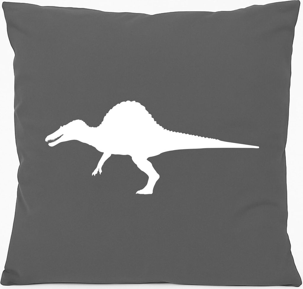 Huuraa Sofakissen Spinosaurus Dinosaurier Geschenk 40x40cm mit Füllung Steel Grey Baumwolle Spinosaurus Mitbringsel