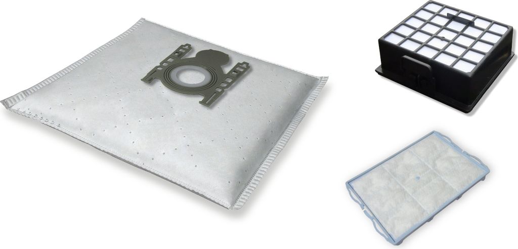 10 Staubsaugerbeutel Kallefornia K28 + HEPA-Filter + Motorschutzfilter für Bosch BSG6b111/04