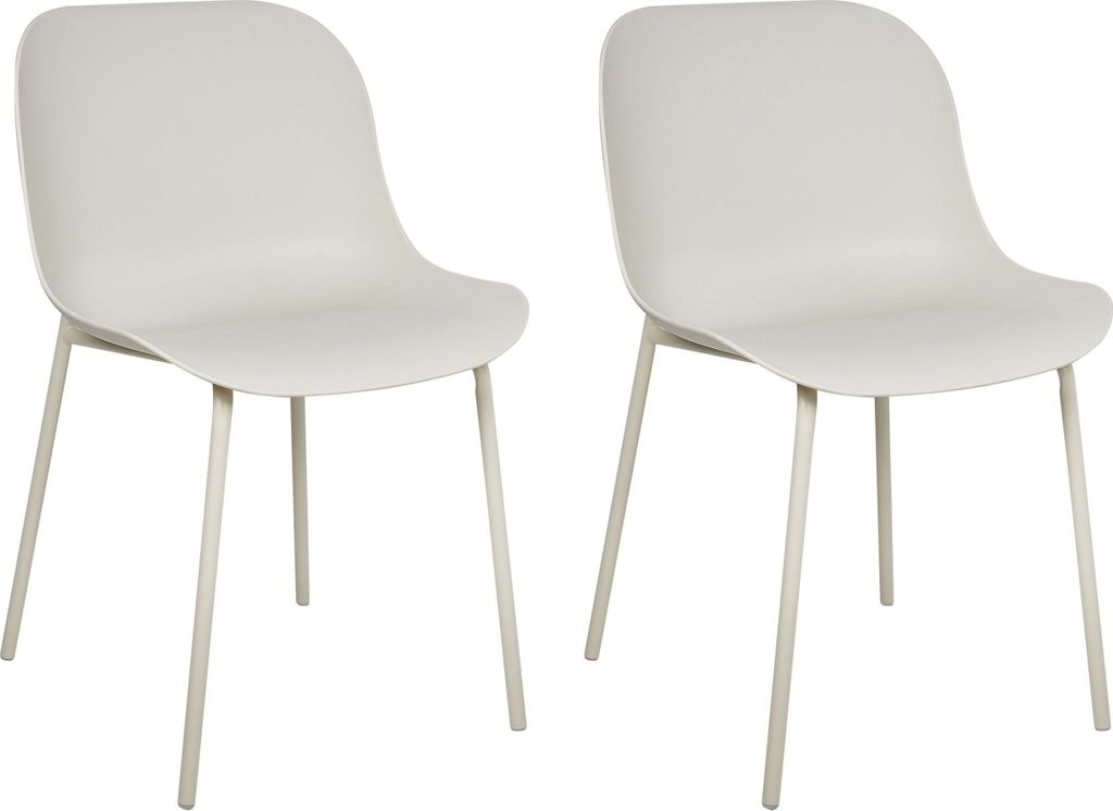 BELIANI Esszimmerstuhl 2er Set Hellbeige Kunststoff Sitzschale mit Metallbeinen Modernes Design Kunststoffstuhl Küchenstuhl Wohnzimmer Esszimmer