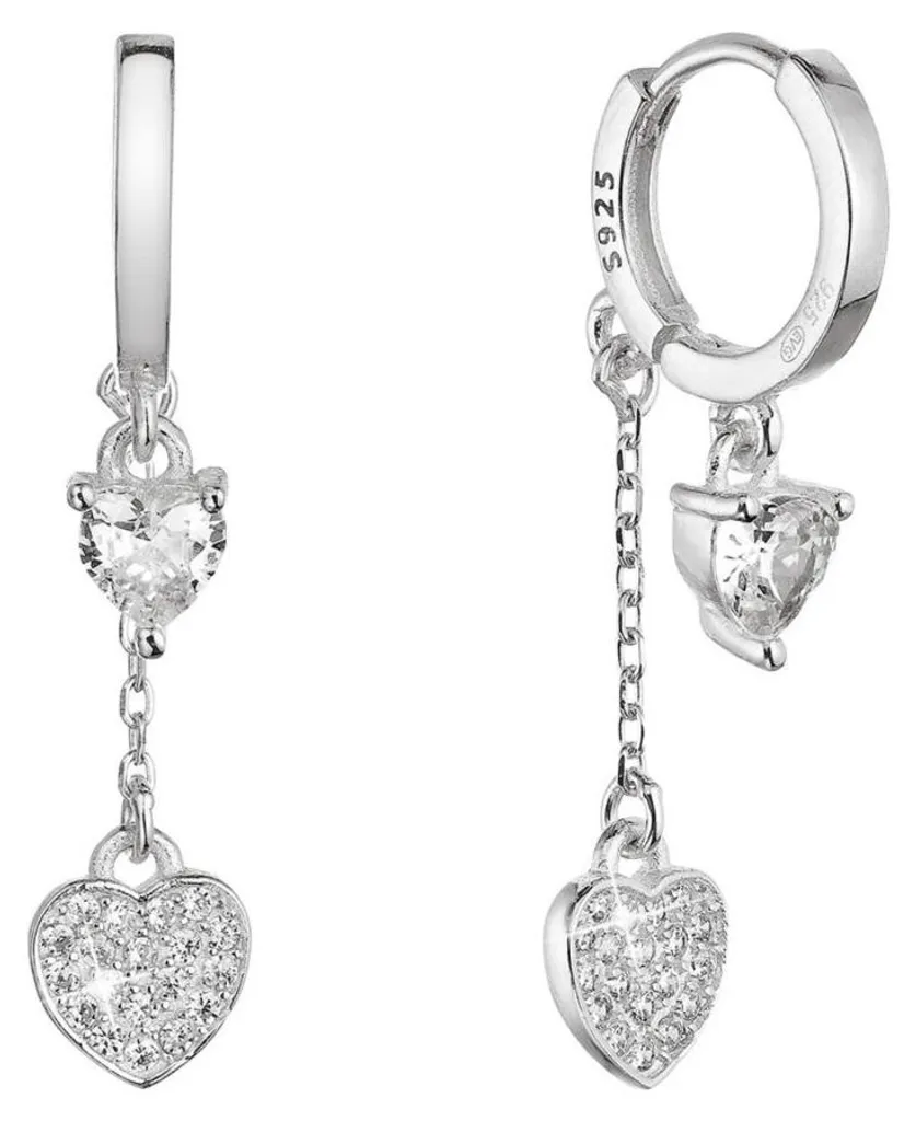 Boucles d'oreilles argent 11427.1 à motifs coeurs sertis de cristaux