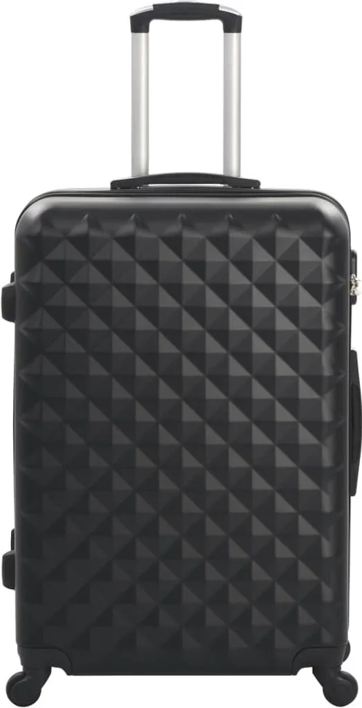 Set de valises rigides 3 pièces noir avec roulettes multidirectionnelles - 2