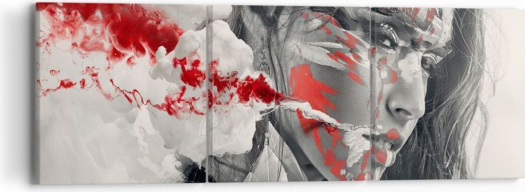 Bild auf Leinwand - Leinwandbild - Frau Gesicht Kunst - 90x30cm - Wand Bild - Wanddeko - Wandbilder - Leinwanddruck - Bilder - Kunstdruck - Wanddek...