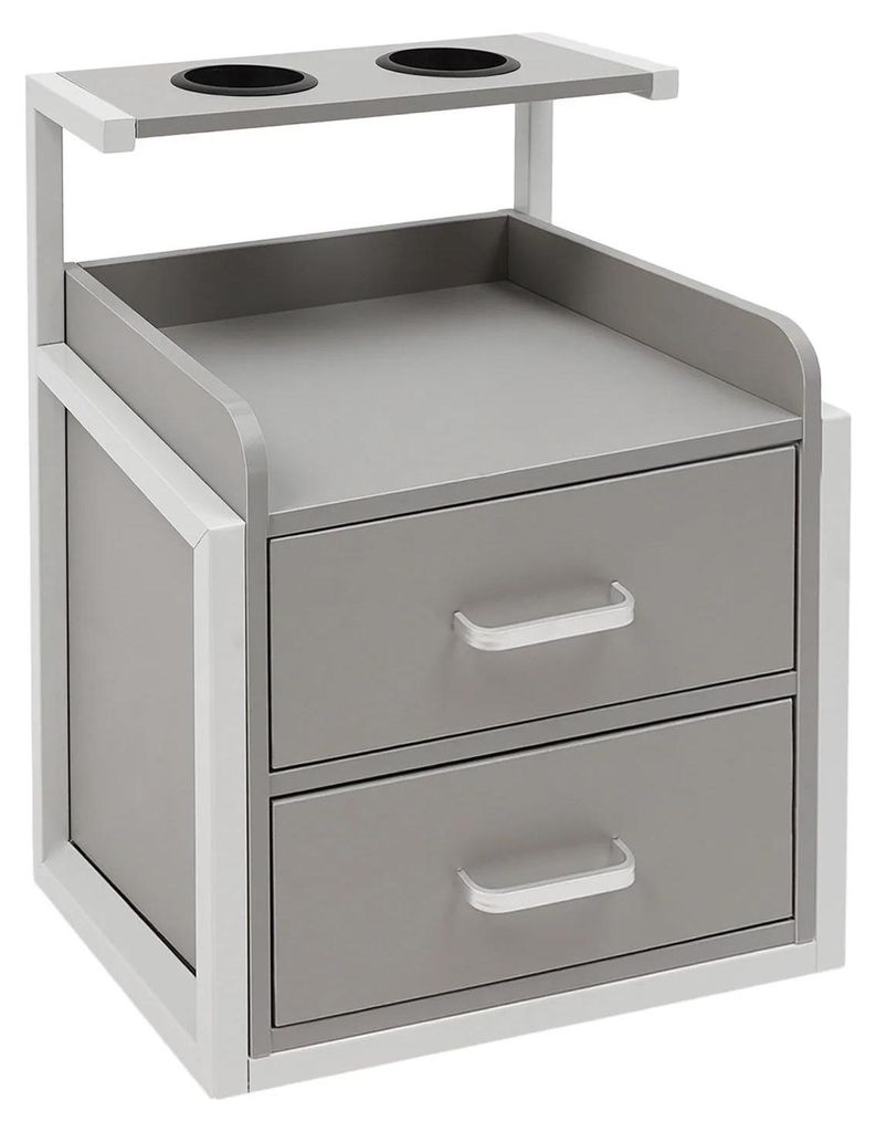 Salonschrank - Wandmontierter Aufbewahrungsschrank - Modernes Design - MDF & Eisen - 30–50 kg Tragfähigkeit - Spritzlackiert - Hellgrau