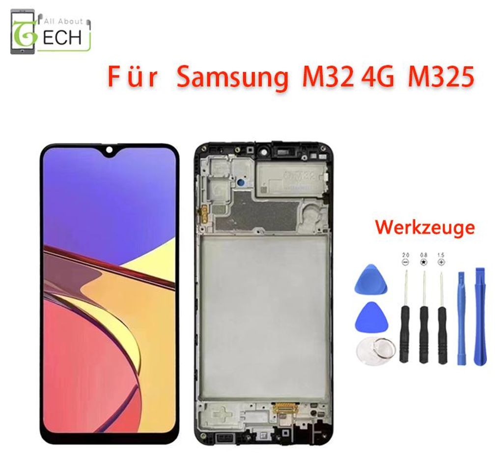 Für Samsung Galaxy M32 M325 LCD Display (OLED) mit Rahmen Bildschirm