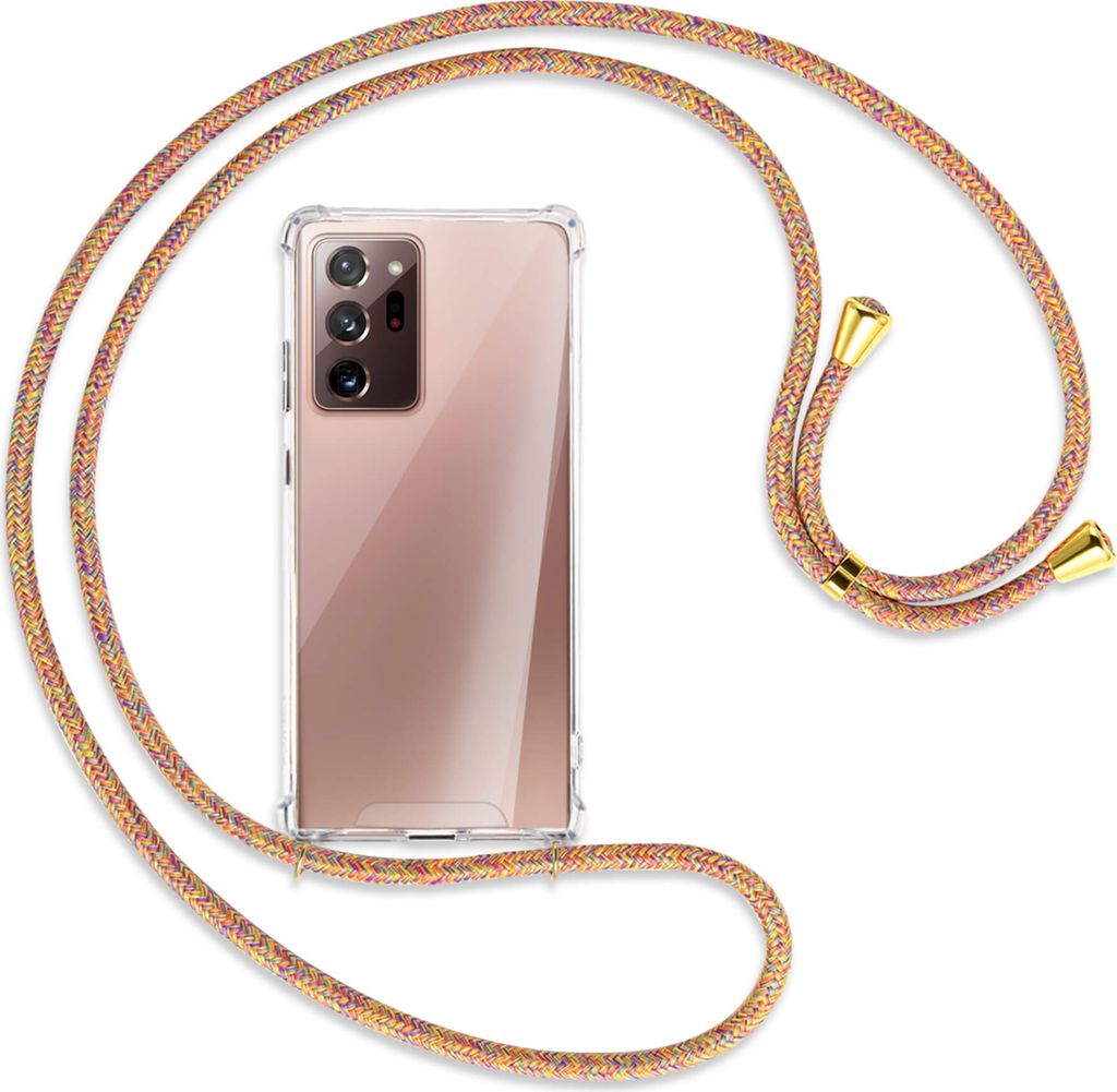 Handykette Backcover-Schutzhülle mit Band (Metall goldfarben) für Samsung Galaxy Note20 Ultra 4G,5G (N985,N986) - Rainbow