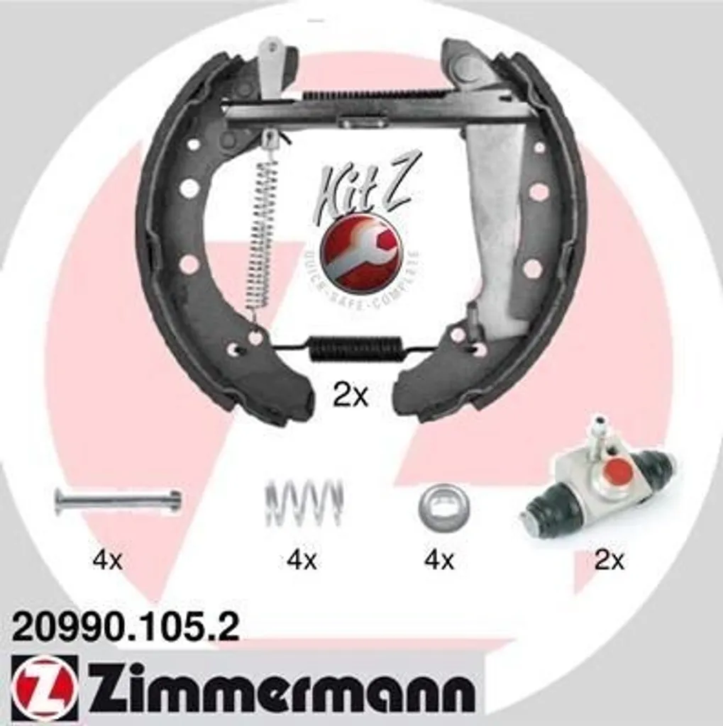Stop Bruit Freinage avec Plaquettes Zimmermann 20990.105.2 pour Toledo