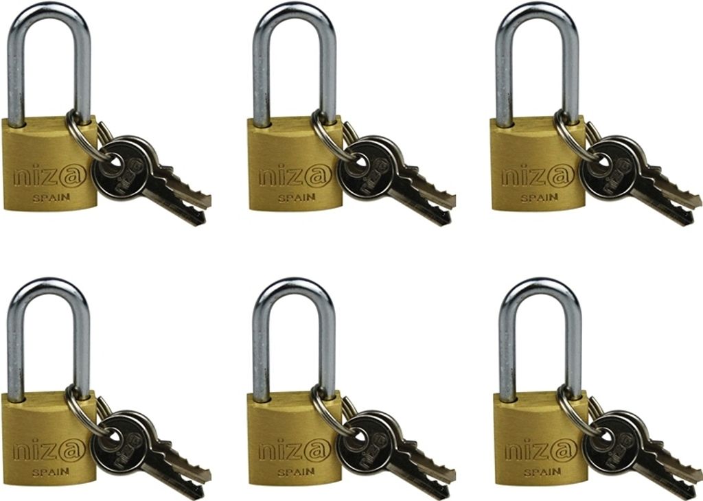 6er Set Vorhängeschlösser Kellerschloss Bügelschloss Kofferschloss grosse Bügel