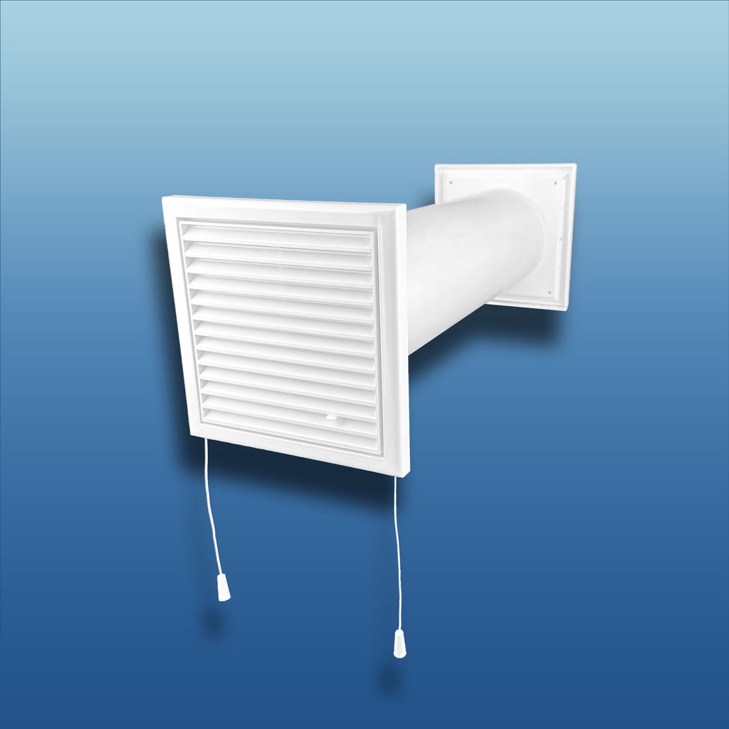 Zuluft-Mauerkasten KZM : Ø 100 mit Rundrohr System: Ø 100 Ausführung: mit Rundrohr