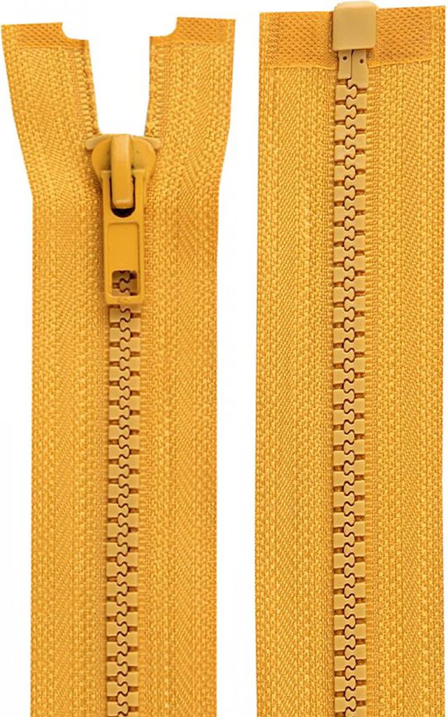 1 Reißverschluss Kunststoffprofil 5mm 40 cm teilbar, Autolock, Farbwahl,goldgelb