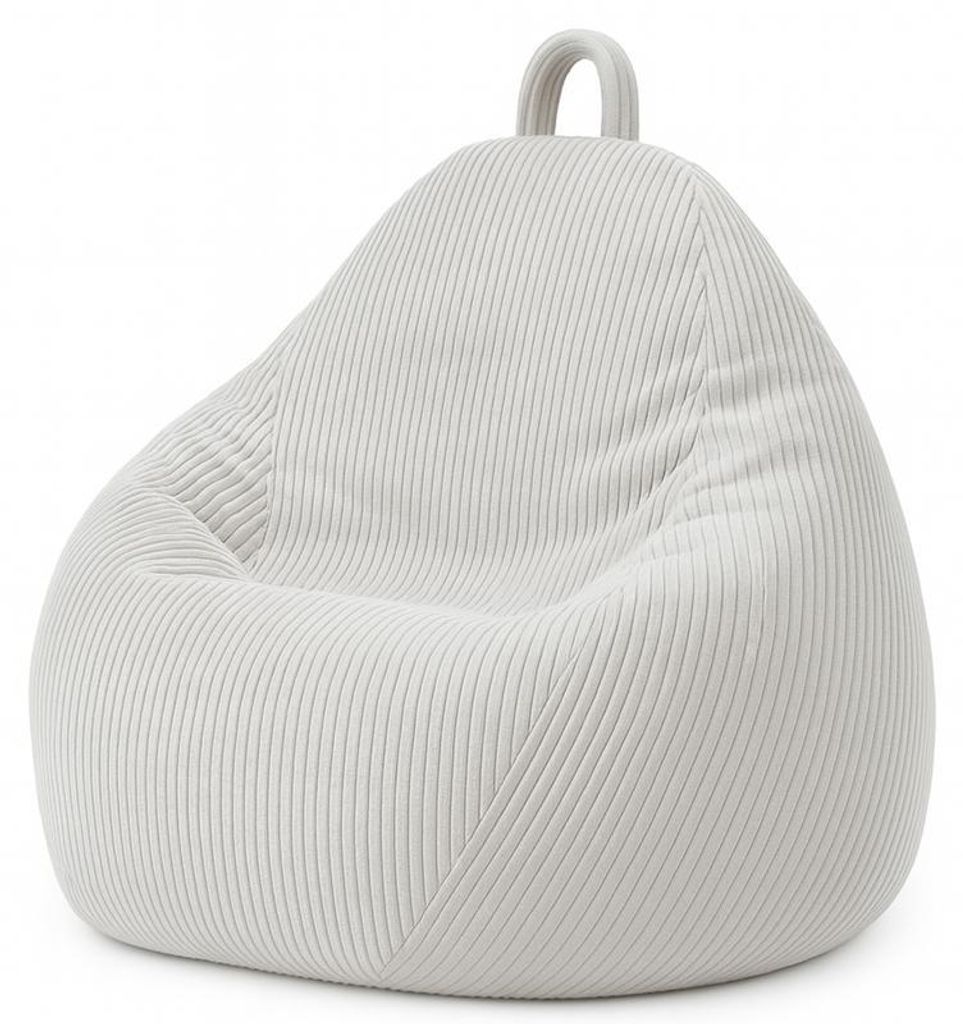 Pouf sacco in velluto a coste BANANAIR 120 x 100 cm grigio Immagine del prodotto 