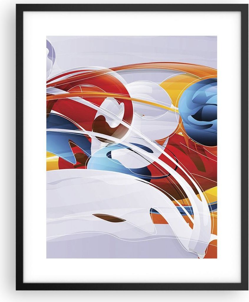 Gerahmtes Poster - Schwarzer Rahmen - Abstraktion modern - 40x50 cm - Wand Bild - Wanddeko - Wandbilder - Kunstposter - Wandposter - Bilderrahmen -...