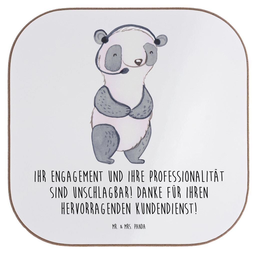 Mr. & Mrs. Panda Untersetzer für Gläser Kundendienstmitarbeiter Held - Weiß - Geschenk, Tasse, Tassen, Dankeskärtchen, Team, Bedanken, Wertsch...