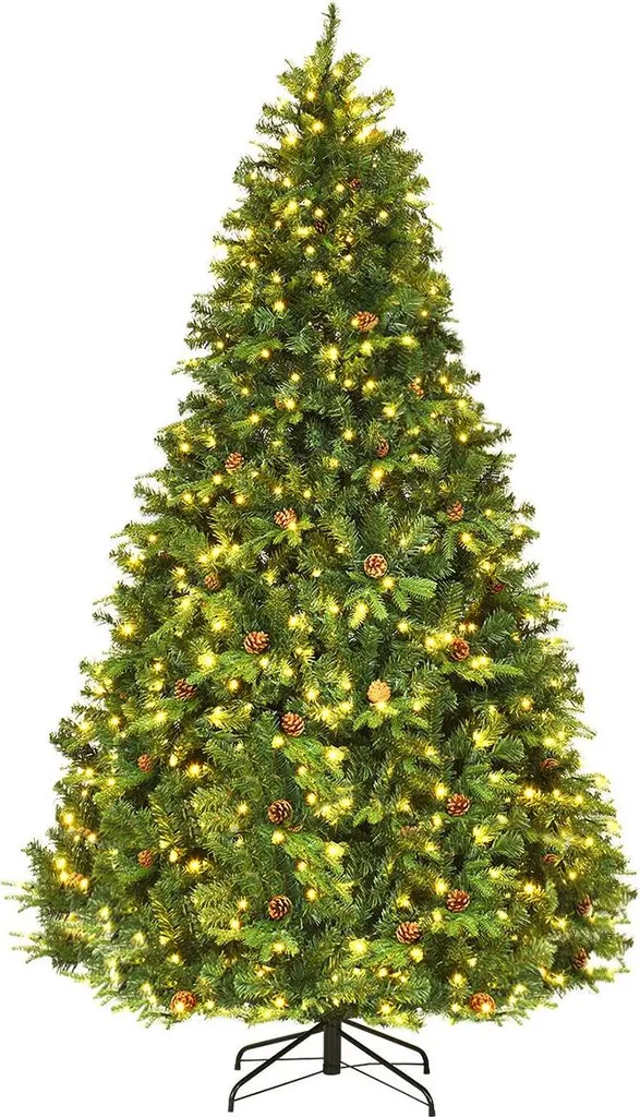 Grand Sapin de Noël Lumineux 240 cm Artificiel pour Décoration Intérieur