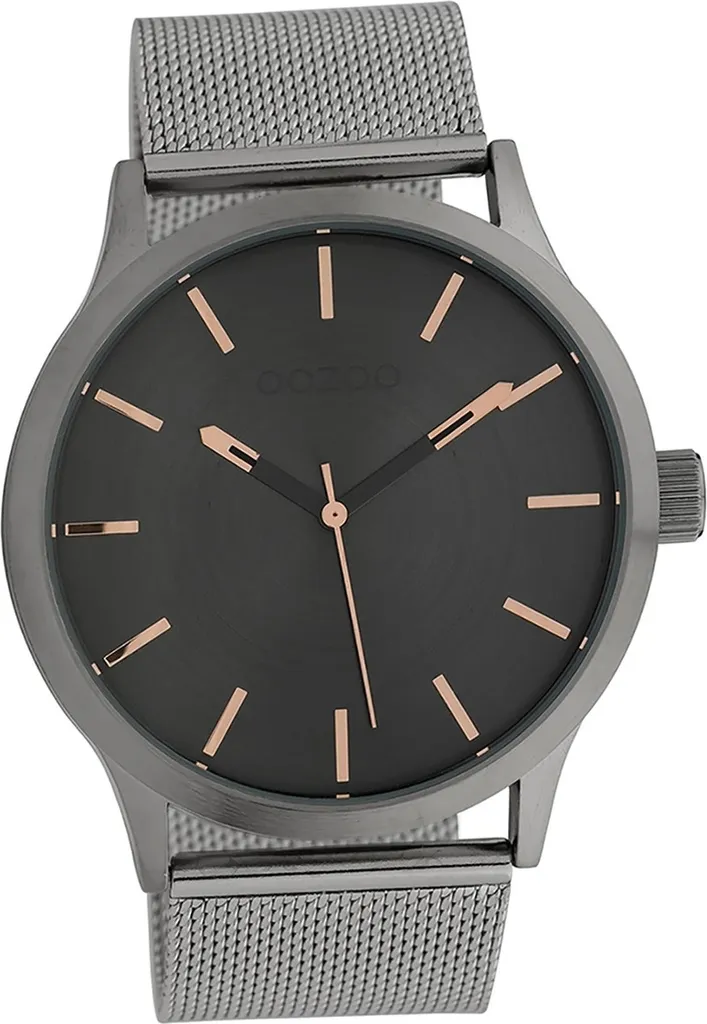 Montre durable homme Oozoo acier argenté anti-rayures à quartz précis