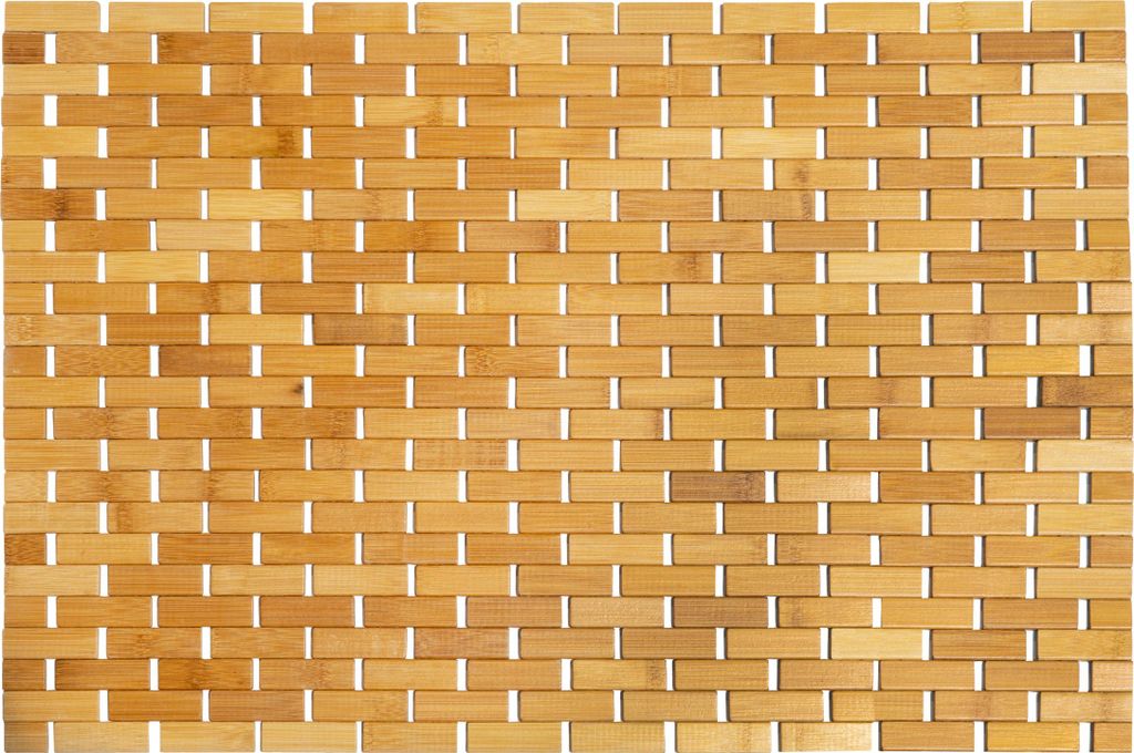 QUVIO Bambus-Badematte 70 x 50 cm - Rollbare rutschfeste Produktbild 