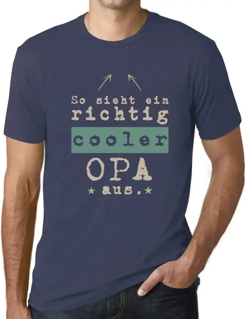 Herren Grafik T-Shirt So Sieht Ein Richtig Cooler Opa Aus Öko-Verantwortlich Vintage Jahrgang Kurzarm Lustige Druck Geburtstag Geschenk Mann
