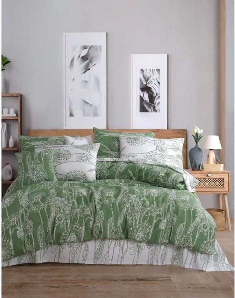 L'Essentiel Linge de Maison, Lara - Green, Ranforce King-Size-Bettbezug-Set (FR), Grün, 100 % BAUMWOLLE RANFORCE, 240 x 220 cm