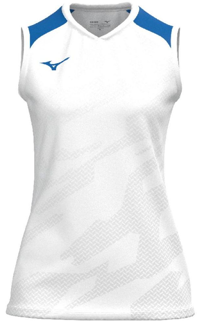 Mizuno Damen Team Meis Game sl/less Shirt W - V2EAC712, Farbe:weiß/royal, Textil:S
