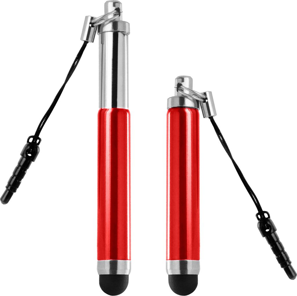 Universal roter ausziehbarer Touchscreen Eingabestift – 3.5mm Klinkenstecker