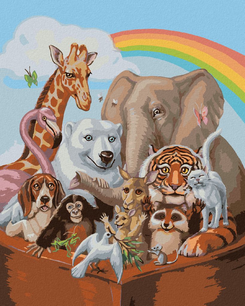 Zuty - Malen nach Zahlen - DIE ARCHE NOAH (SUE ELLEN BROWN), 40x50 cm, ohne Keilrahmen