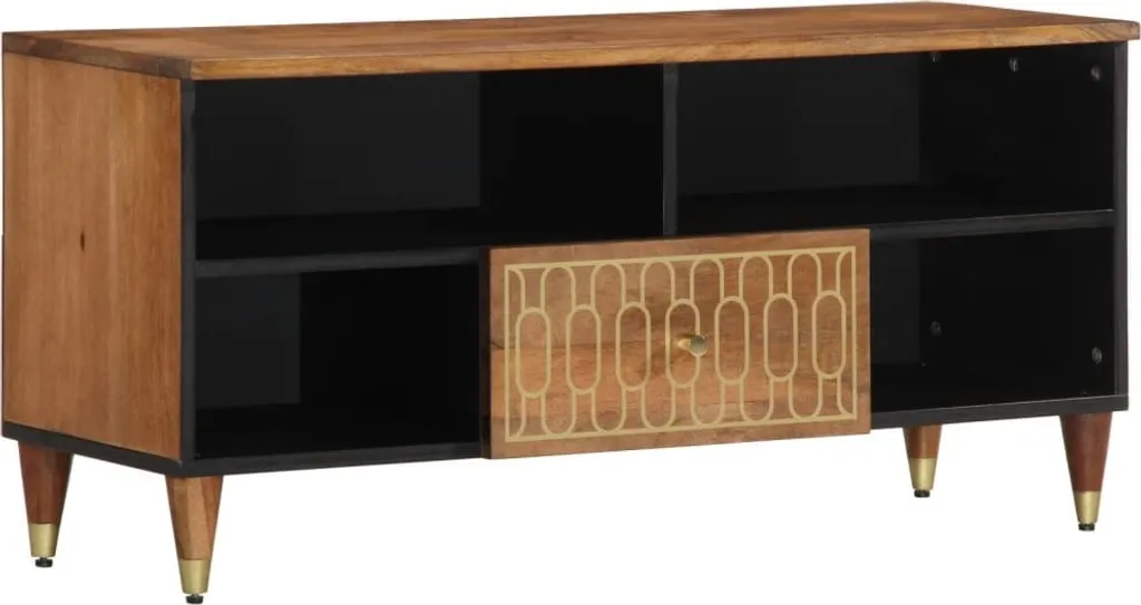 Mobile TV Legno Massiccio Mango 100x33x46 cm - Robusto e Pratico