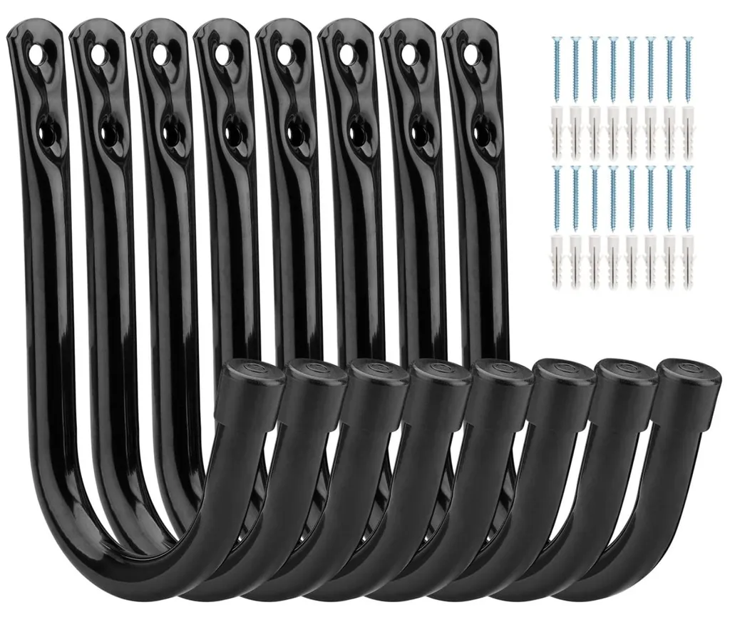 Crochets muraux de garage en acier lot de 8 supports rangement outil