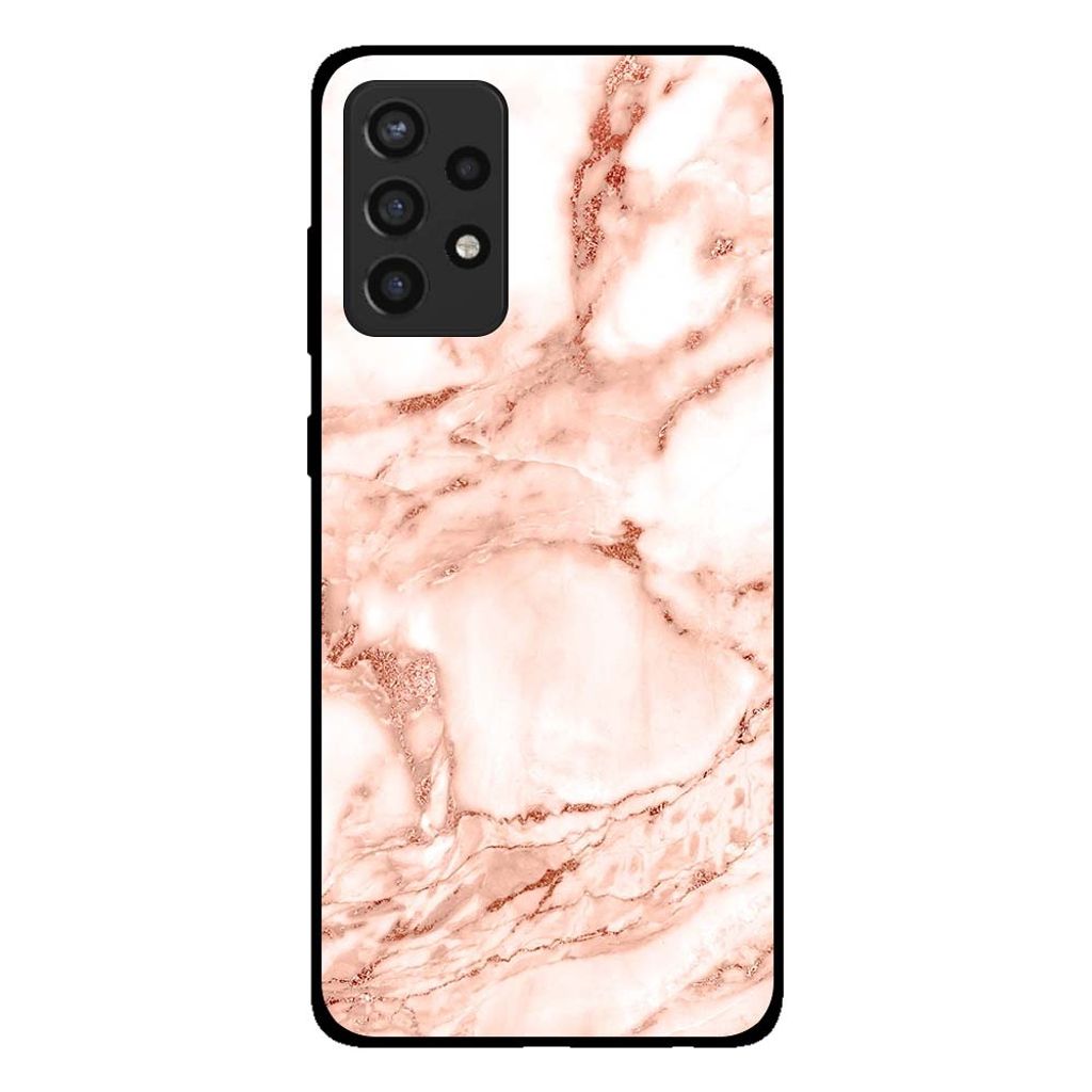 Smartphonica Handyhülle für Samsung Galaxy A72 Marmor-Look - Rückseite Marmorhülle - Weiß Rose Gold