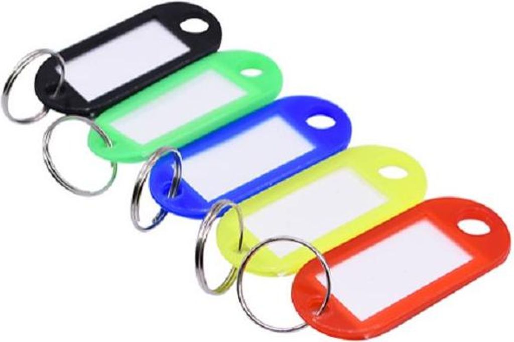 Schlüsselanhänger Namensschilder - Name Adresse - Anhänger - 5 Stück - Rund - Multicolor