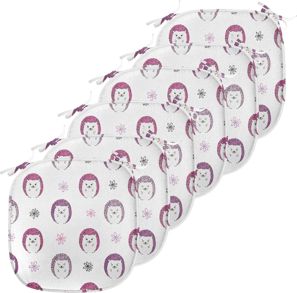 Lot de 6 Coussins de Chaise Hérisson 40x40 cm ABAKUHAUS Rose et Violet