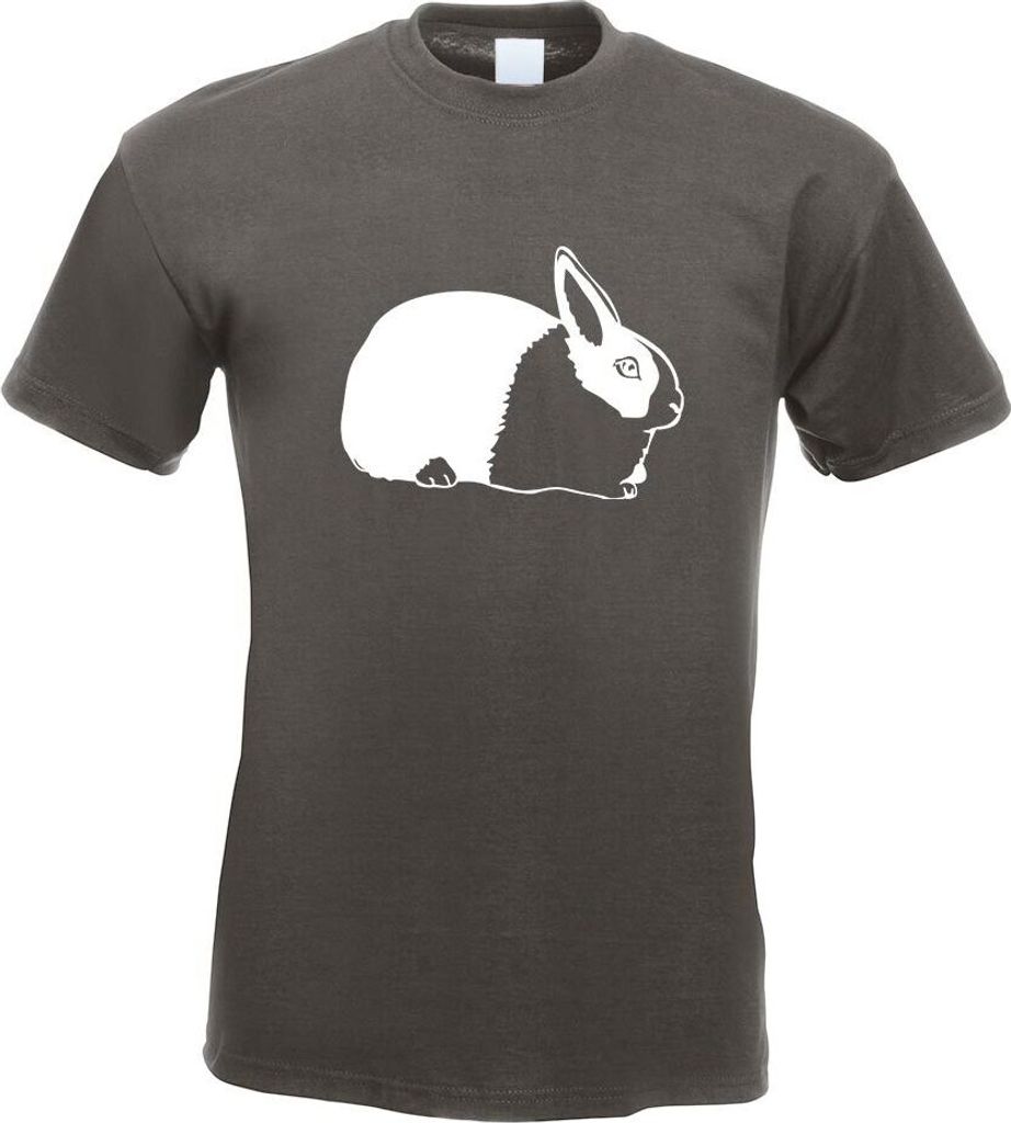 Kiwistar - T-Shirt - Graphit - Hasen Piktogramm - Häschen Motiv Bedruckt Funshirt Design Print - mit Motiv Bedruckt - Funshirt Design - Sport - Fr...