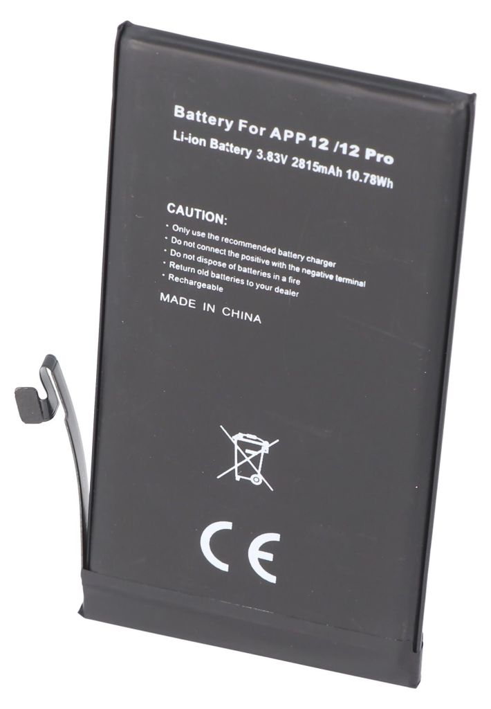 Akku passend für Apple iPhone 12/12 Pro, Li-Polymer, 3,83V, 2815mAh, 10,78Wh, built-in, ohne Werkzeug