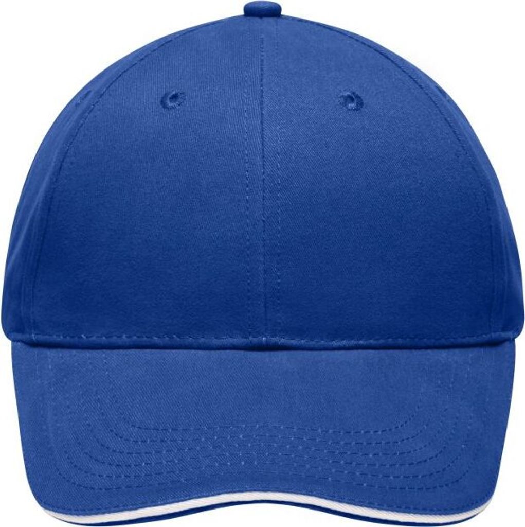 Hochwertige, leichte und weiche 6 Panel Cap royal/white, Gr. one size