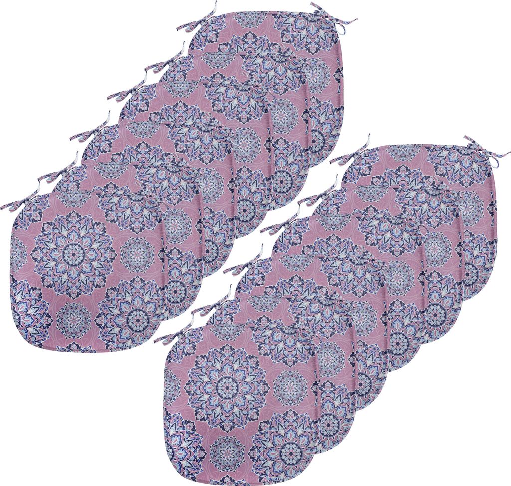 ABAKUHAUS lila Mandala Polster für Esszimmerstühle, Oriental Linien, Dekoratives wasserfestes Kissen mit Riemen für Küchensitze, 40 cm x 40 cm-...