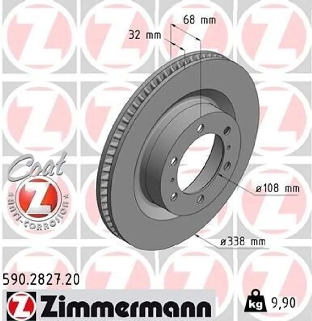 Disque de frein ZIMMERMANN 590.2827.20 de haute performance pour 4 Runner