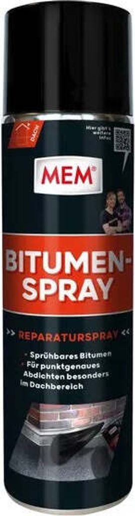 MEM Bitumen-Spray Dichtmittel 500 ml schnelltrocknend, nicht tropfend, wasserbeständig