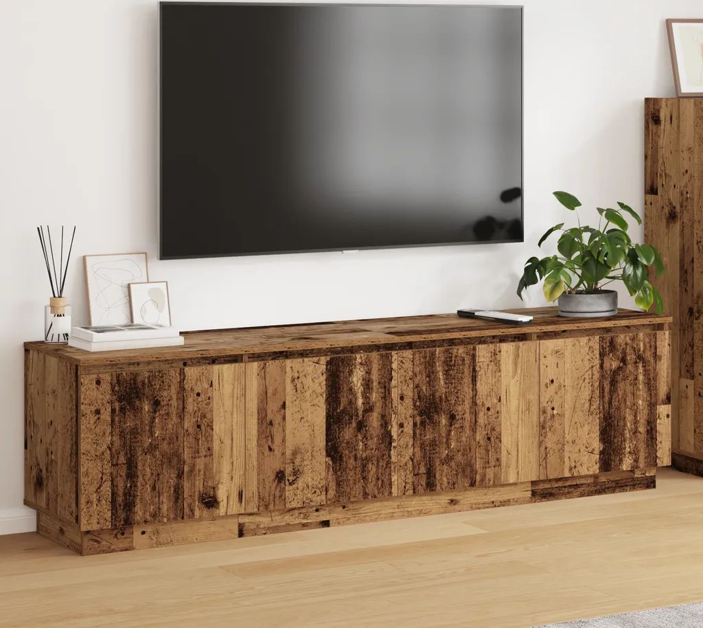 Meuble TV 180 cm bois ancien : fini le désordre avec ce grand support
