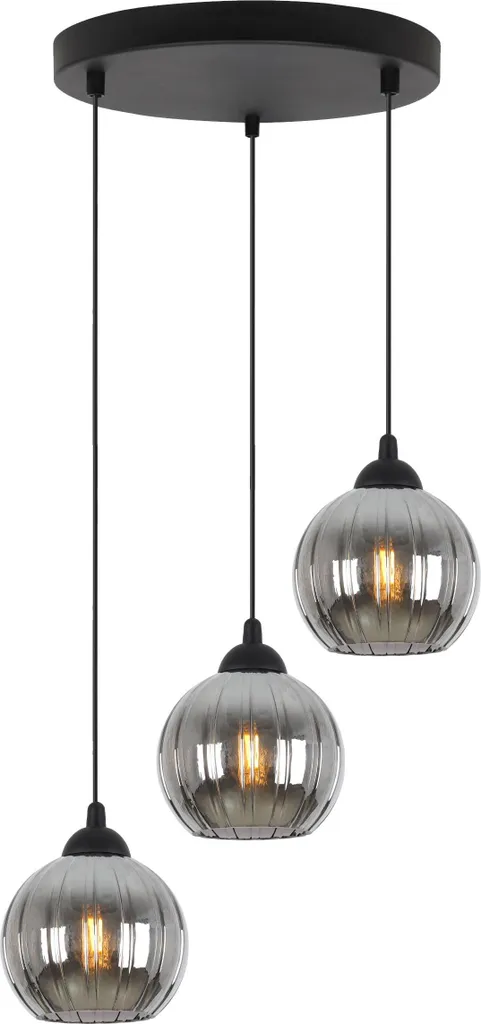 Lampadario Sospensione Costa 3 Sfere Grafite Nera | Atmosfera E27