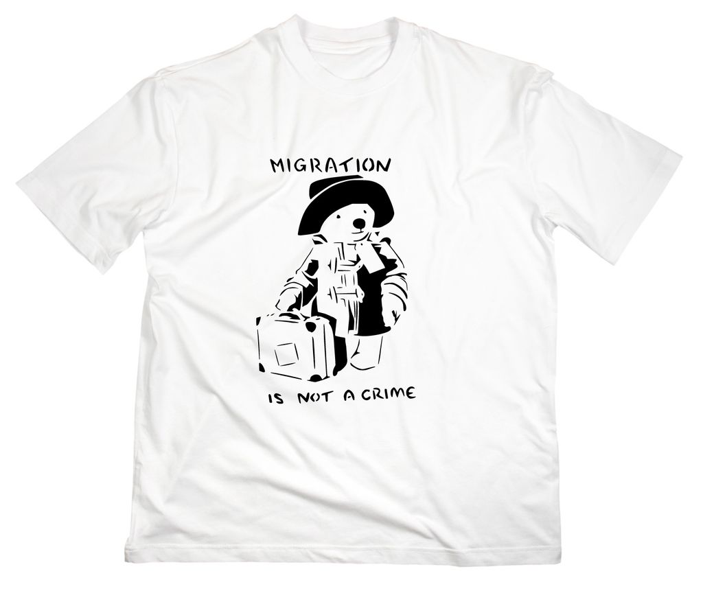 Styletex23 T-Shirt Migration is Not A Crime, weiss, L