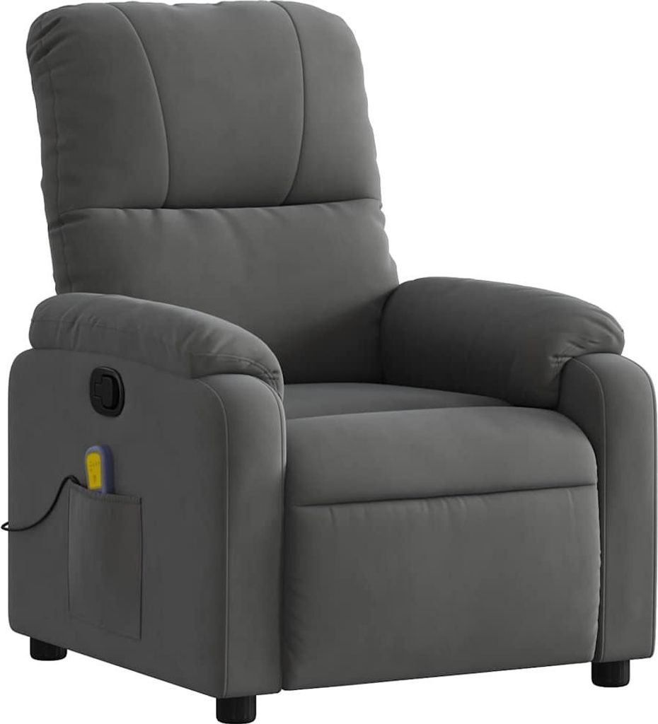 vidaXL Massagesessel Dunkelgrau Mikrofasergewebe