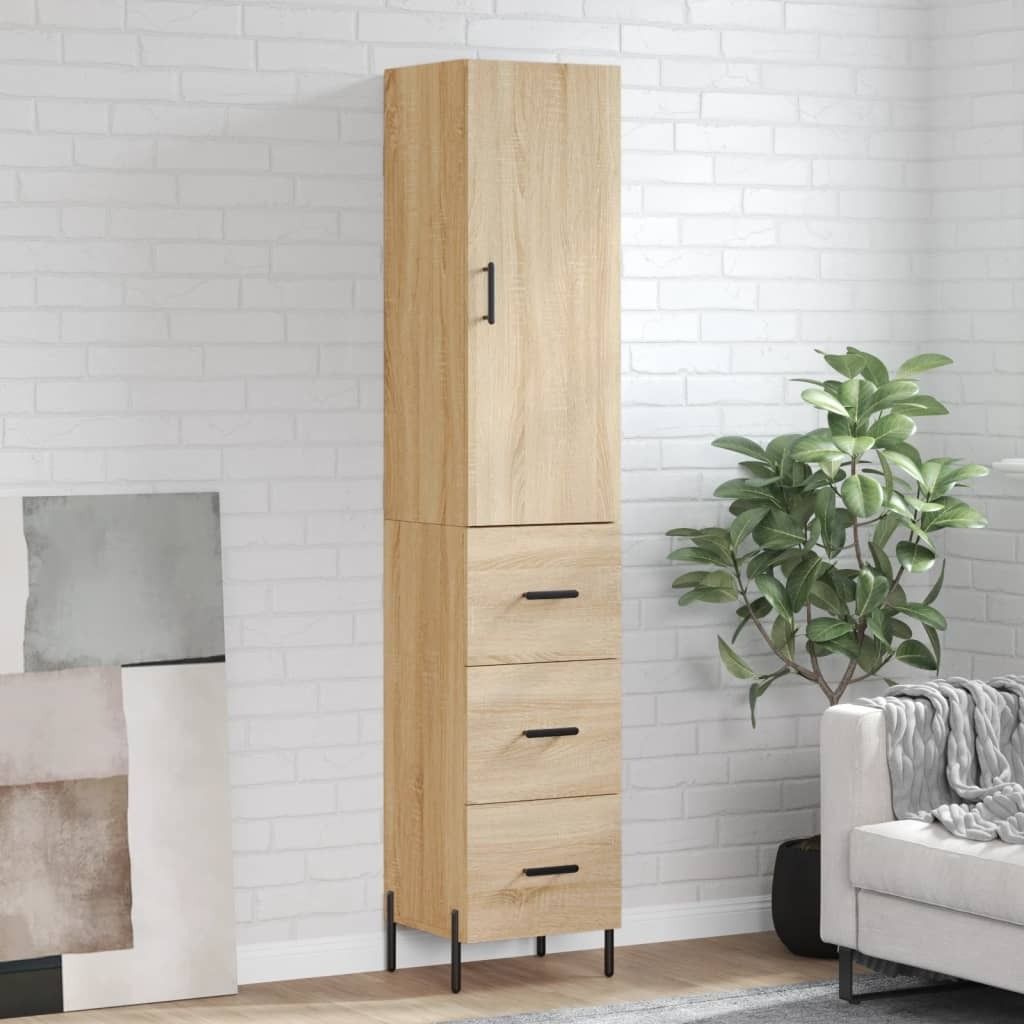 Maison Exclusive - Highboard Sonoma-Eiche 34,5x34x180 cm Holzwerkstoff